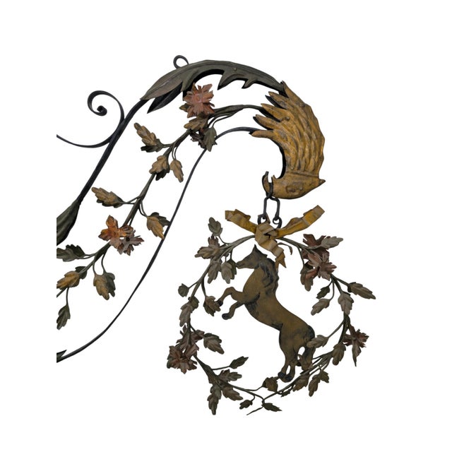 Wrought-Iron Shop Sign with Hanging Horse For Sale - Image 6 of 7