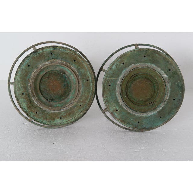 American Vintage Nautical Copper Lanterns, American Colonial Style, 1940s For Sale - Image 3 of 13