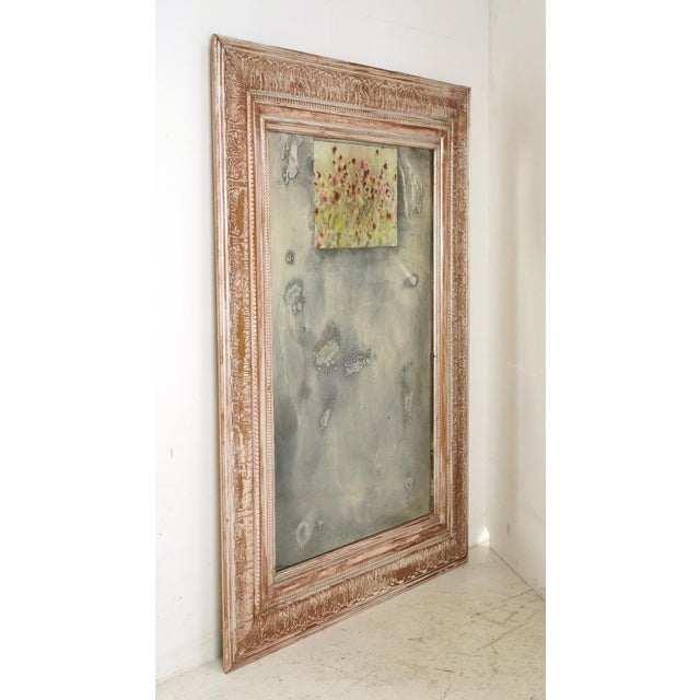 This unique one of kind wall mirror is made of reclaimed antique wood molding, antique hand silvered mirror, and at the...