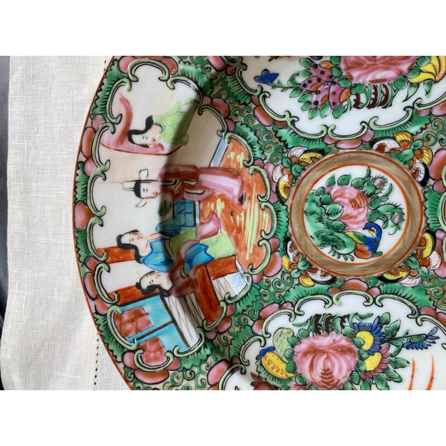 Antique rose medallion soup bowl made in the 19th century. One of 2 offered for sale. No marks. Dimensions are 9” diameter...