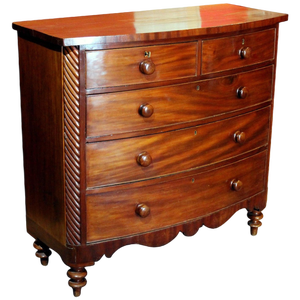 Late 19th Century English Mahogany Bow Front Chest of Drawers