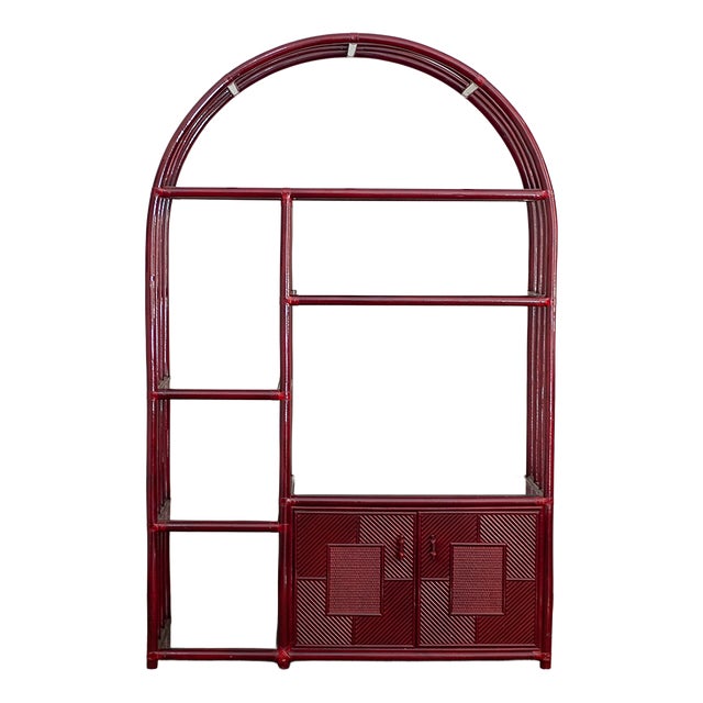 Lacquered Arched Bookcase, 1980s For Sale