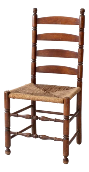 Antique Rush Seat Ladder Back Chair