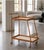 Arteriors Home Arteriors Sanders Bar Cart - Brand New - Cognac Leather, Blonde Oak & Antiqued Brass For Sale - Image 4 of 11