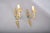 Gilded Brass Scroll-Arm Wall Sconces with Teal Details, 1950s, Set of 2 For Sale - Image 4 of 12