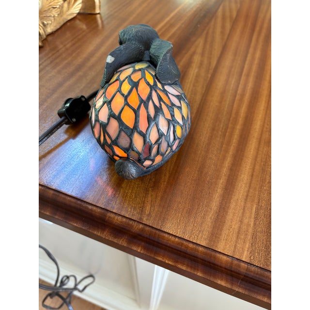 Traditional 1990s Tiffany Rabbit Stained Glass Lamp For Sale - Image 3 of 9