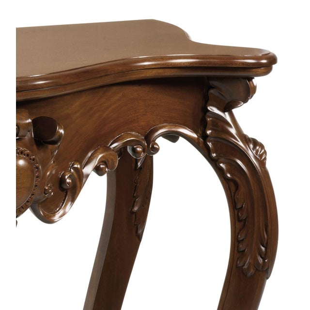20th Carved Mahogany Baroque Style Console Table For Sale - Image 11 of 18