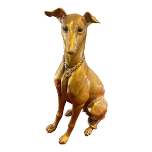 Vintage Mid-Century Modern Greyhound Whippet Dog Pottery Sculpture by Kay Finch