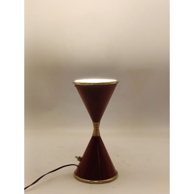 Maroon Clessidra Table Lamp by Angelo Lelli for Arredoluce, Italy, 1960s For Sale - Image 8 of 9