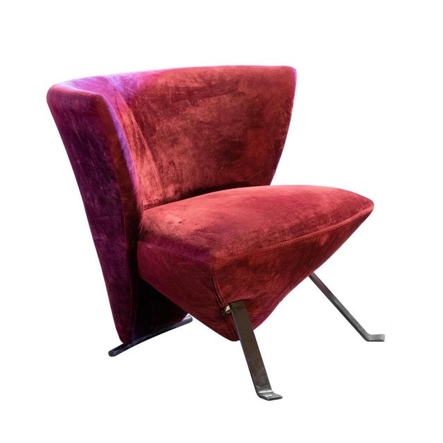 Jada Armchairs in Velvet and Leather by Sergio Saporiti, Italy, 1960s For Sale - Image 6 of 9