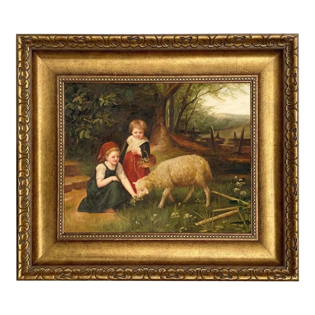 My Pet Lamb Framed Reproduction 11x14 Print on Canvas For Sale