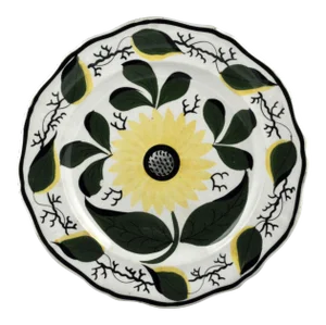 Antique English Pottery Pearlware Sunflower Dish