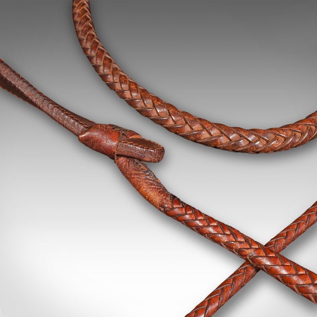 Metal 9' Long Antique Hunting Whip, English Leather, Silver, Equestrian, Swaine Adeney For Sale - Image 7 of 11