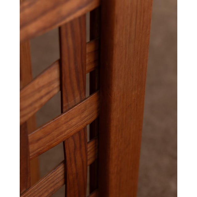 Vintage Wooden Room Divider or Folding Screen in Lattice Weave, 1970s For Sale - Image 11 of 16