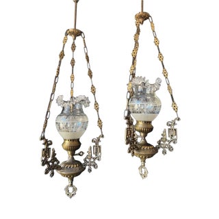 Antique Pendant Lights, 1960s, Set of 2 For Sale