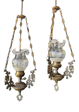 Antique Pendant Lights, 1960s, Set of 2