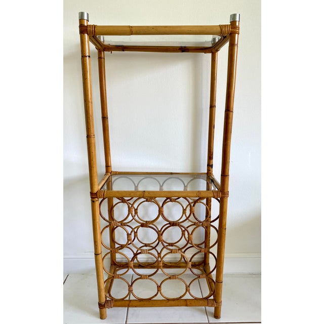 Mid 20th Century Rattan Shelving Unit With Wine Rack For Sale - Image 11 of 11