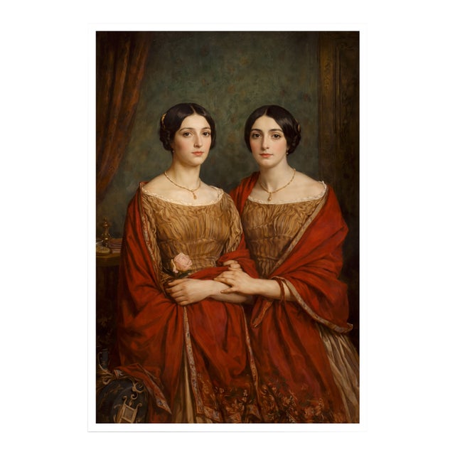 Atelier Aria Lumae the Sisters Unspoken Terracotta and Warm Amber Large Board Print For Sale