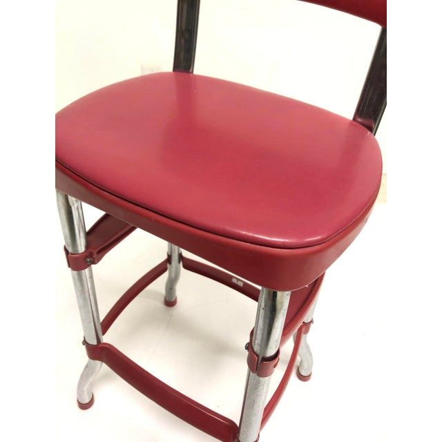 Vintage Industrial Red Metal Bar Stool by Stool Chairish