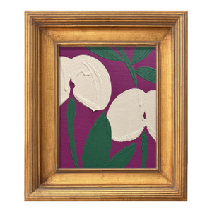 Ron Giusti Mini Tsubasa Orchid Violet Cream Acrylic Painting
