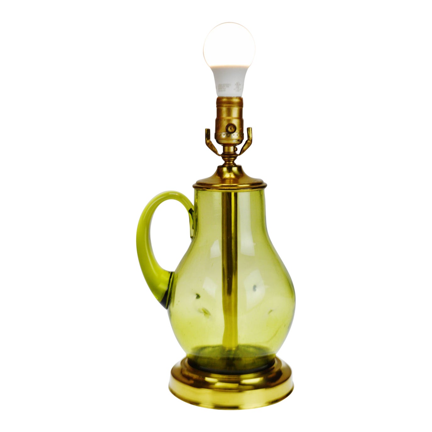 Vintage Green Dimpled Glass Jug Table Lamp Chairish