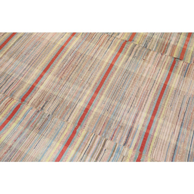 Large Antique American Rag Rug For Sale - Image 4 of 6