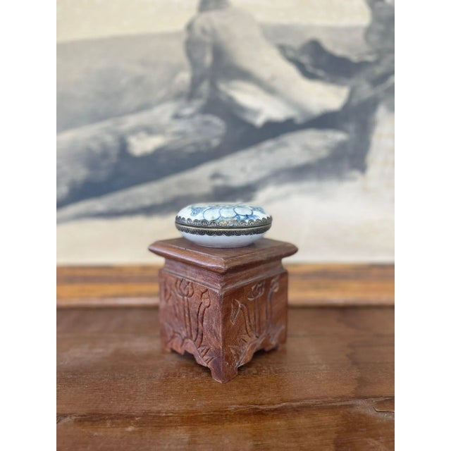 Vintage Wooden Stand Carved Floral Motif. Decor Art floral print small stand plant stand Dimensions. 4 W ; 4 D ; 4 H