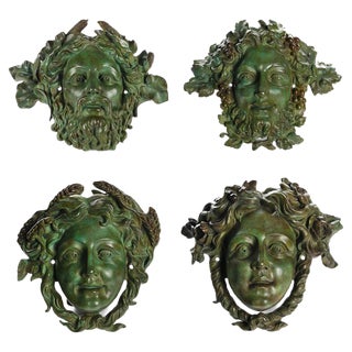 Bronze Masks, Set of 4 For Sale