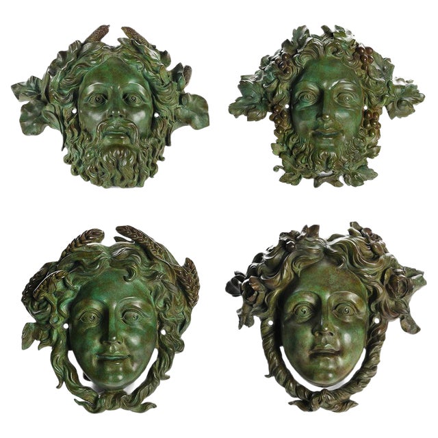 Bronze Masks, Set of 4 For Sale