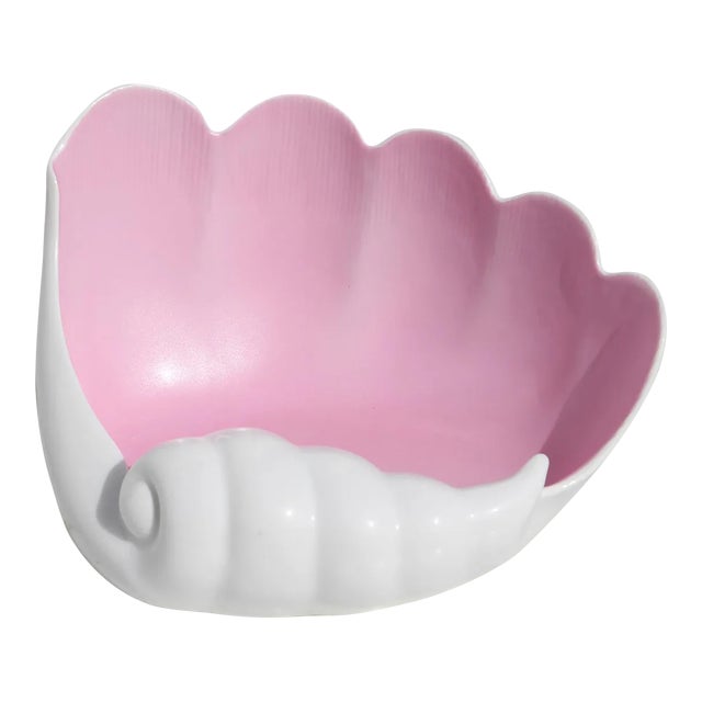 Mid-Century Large Shell Porcelain Soap Dish, Portuguese, Vista Alegre For Sale