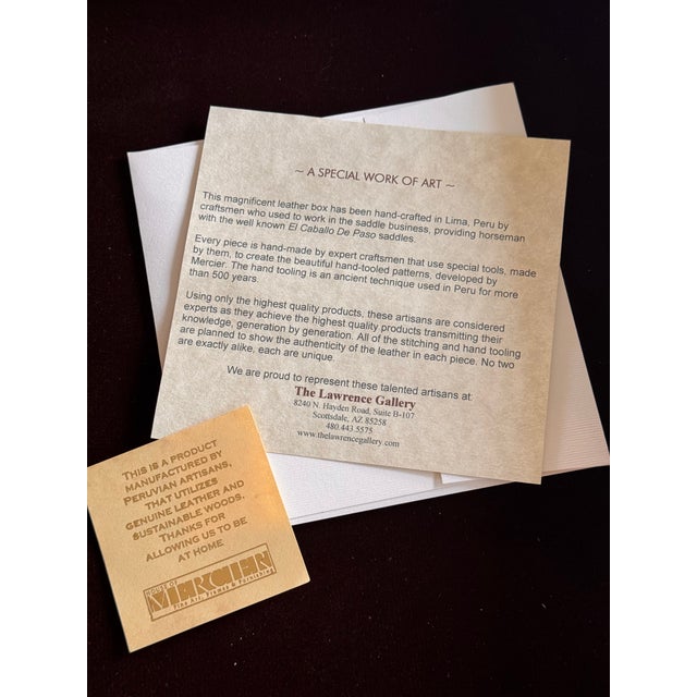 Estate Hand Made in Peru Leather Chess & Backgammon Game Box For Sale - Image 10 of 13