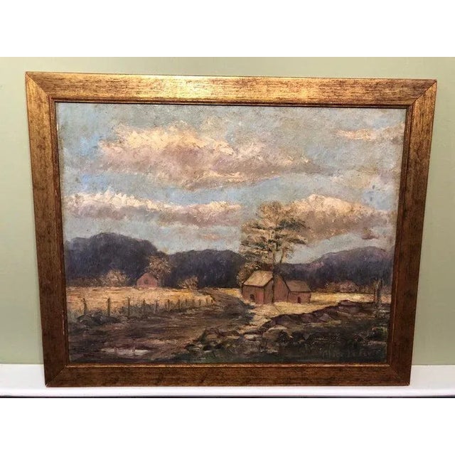 1930s Signed Alice LeFevre Oil on Board of Pastoral New England For Sale - Image 10 of 13