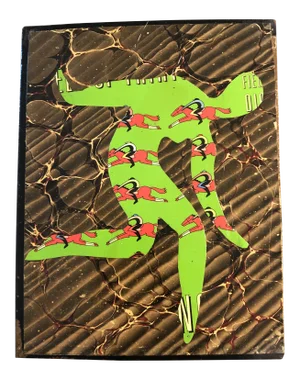 Original Contemporary Outsider Artist Wayne Cunningham “Running Man” Collage