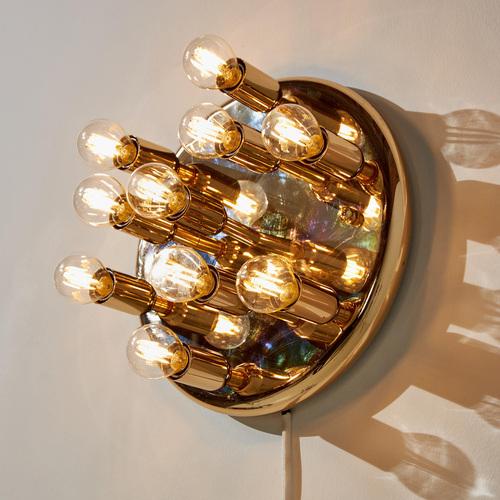 Brass ceiling / wall lamp with ten sockets from the 1970s produced by Orion. with some surface scratches on the brass...