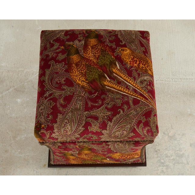 Ralph Lauren 'Florence' Storage Ottoman in Buckthorn Paisley Fabric For Sale - Image 4 of 18