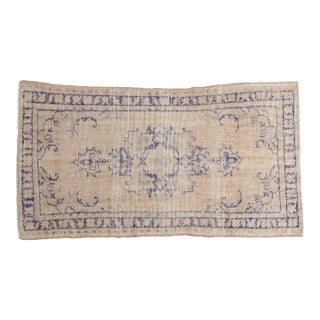 Vintage Distressed Oushak Rug - 2'8" x 4'8" For Sale