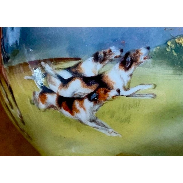Early 20th Century Rare Royal Bayreuth Hand Painted Miniature Sugar: English Huntsman, Horse, Fox Hounds For Sale - Image 4 of 11