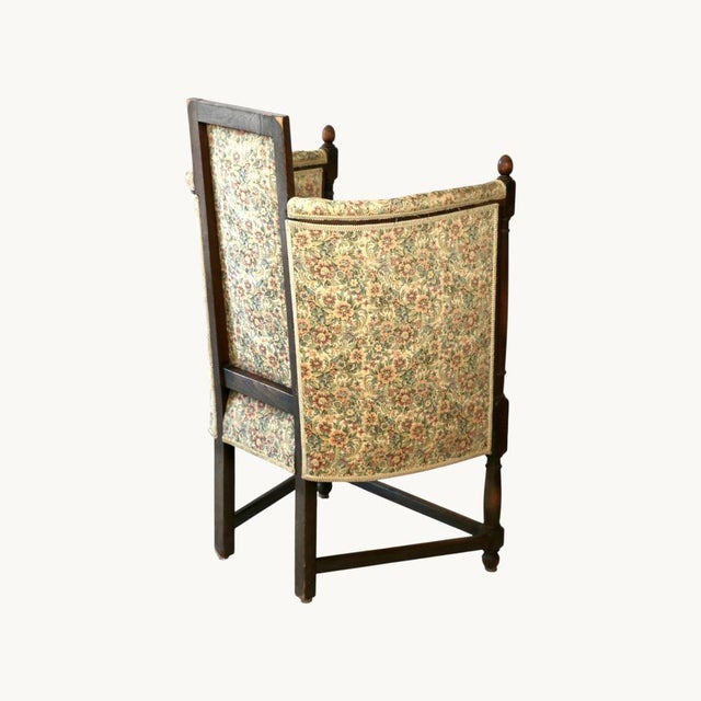 Large Antique Chair with High Armrests, 1800s For Sale - Image 4 of 7