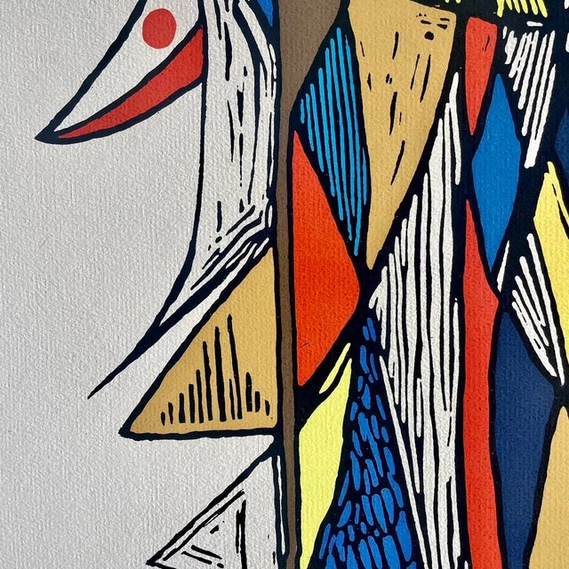 Vintage Leon Gordon Miller Abstract Serigraph Print, Signed