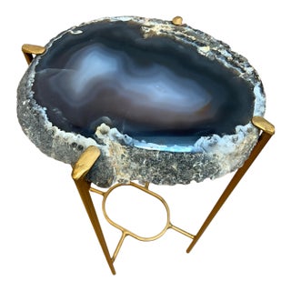Unusual Modern Handcrafted Geode Drinks Table For Sale