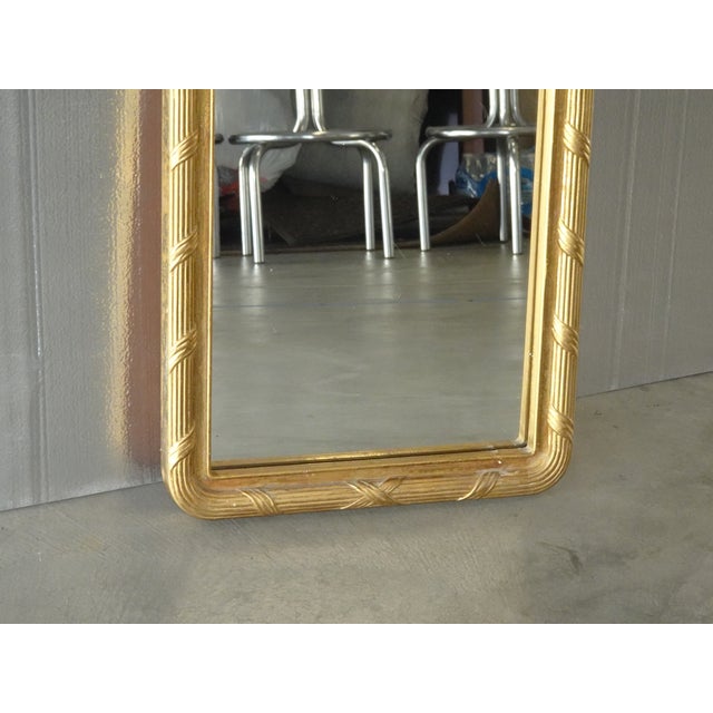 Glass Vintage French Provincial Gold Syroco Style Wall Mantle Mirror For Sale - Image 7 of 16