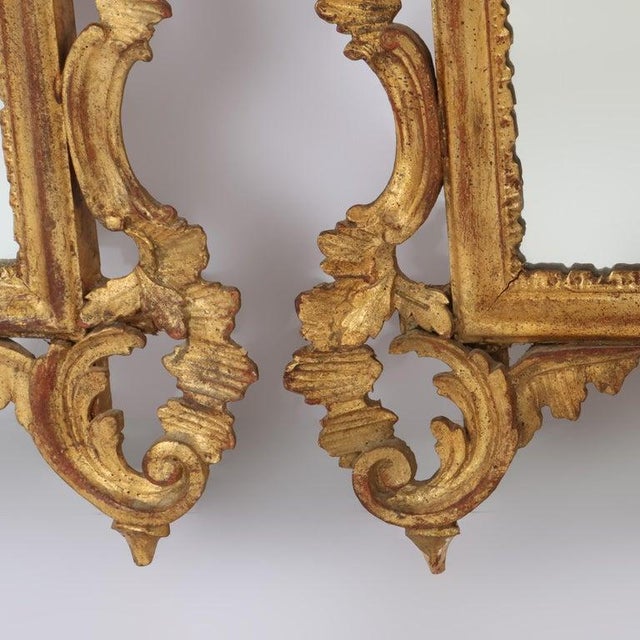 Wood Pair of Antique French Louis XIV Gilt Wood Mirrors C1920 For Sale - Image 7 of 18
