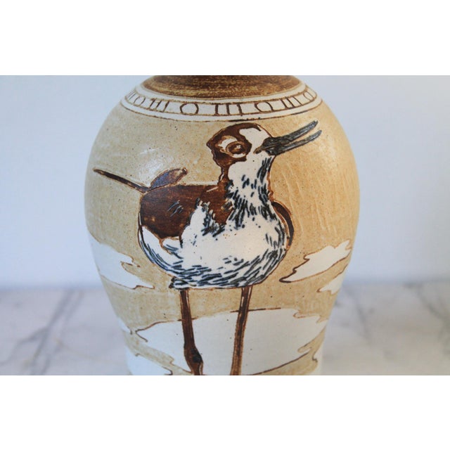 1980's Studio Art Pottery Vase / Bird Motif For Sale In Milwaukee - Image 6 of 10