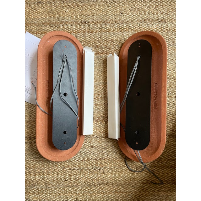 Modern New Volumes Terracotta Pinch Small Wall Lights by Kate Stokes — a Pair For Sale - Image 3 of 7