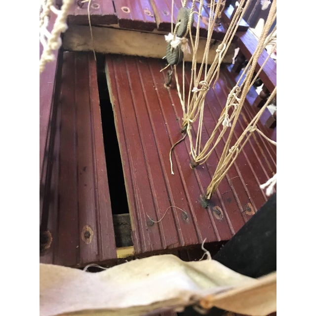 Wood Large Scale Antique Model Ship Circa Early 1900s For Sale - Image 7 of 13