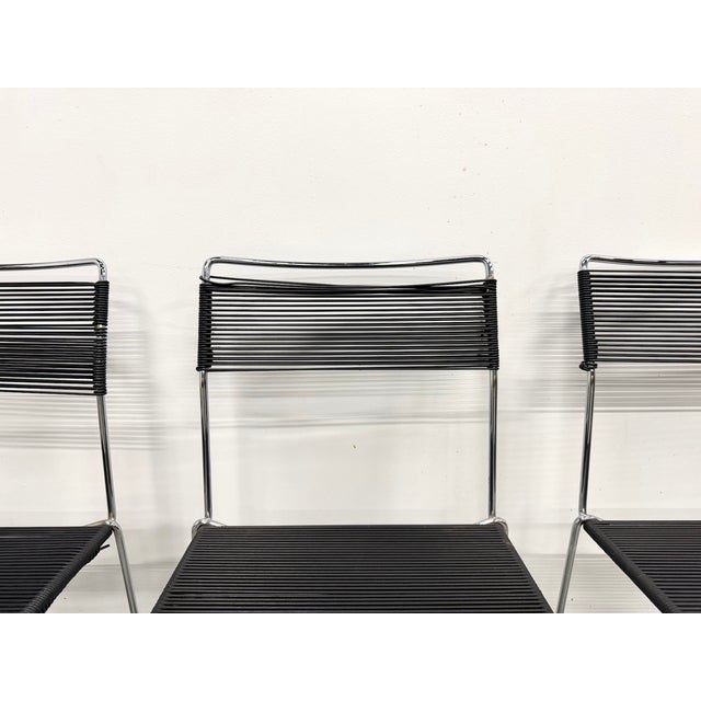 Italian Black and Chrome Spaghetti Chairs Design, 1980s, Set of 6 For Sale - Image 15 of 18