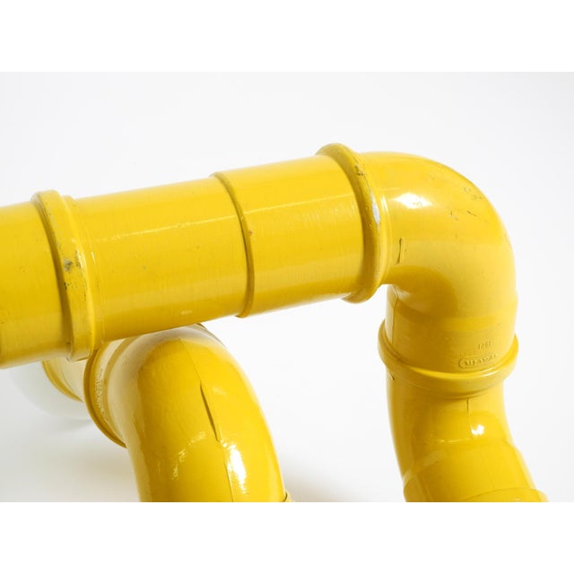 Pop Art Yellow Table Lamp with Plastic Tubing by Wavin, 1970s For Sale - Image 13 of 18