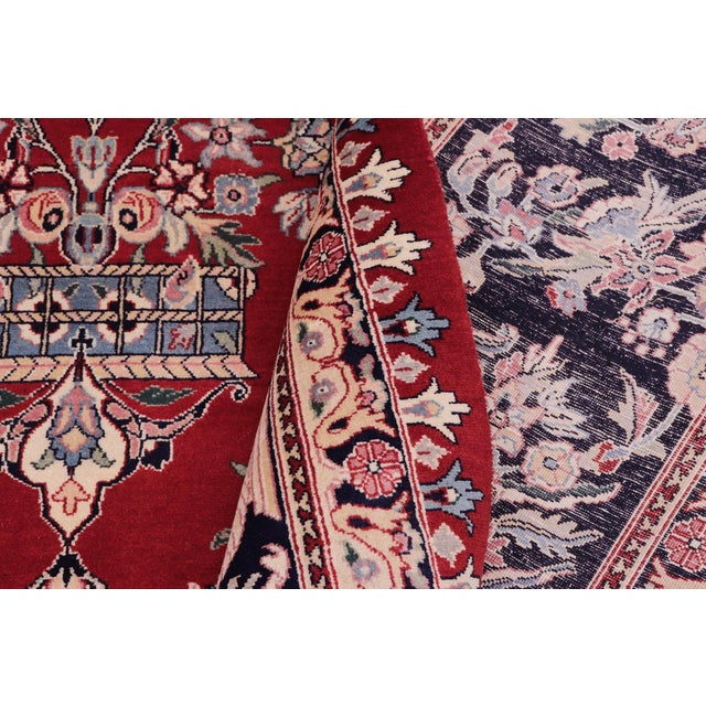 Textile Tabriz Pak-Persian Red/Black Wool Rug - 10'0'' X 14'7'' For Sale - Image 7 of 8