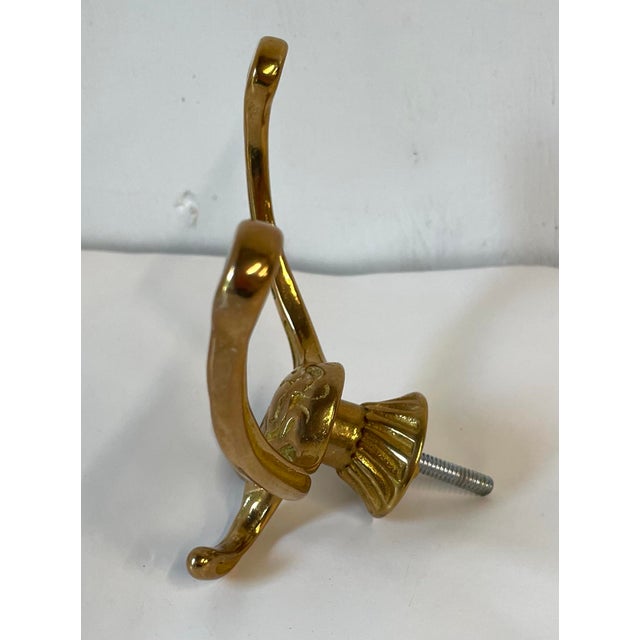 Vintage Brass Coat Hook For Sale - Image 4 of 7