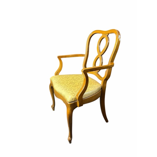 Wood Vintage Country French Solid Walnut Dining Chairs Set of 6 For Sale - Image 7 of 11